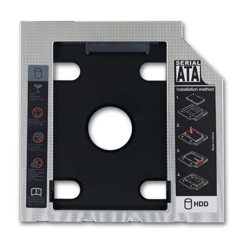 TISHRIC 9,5 12,7mm HDD Caddy aluminio Universa SATA 3,0 2,5 "SSD CD DVD a HDD caja Optibay CD-ROM ODD