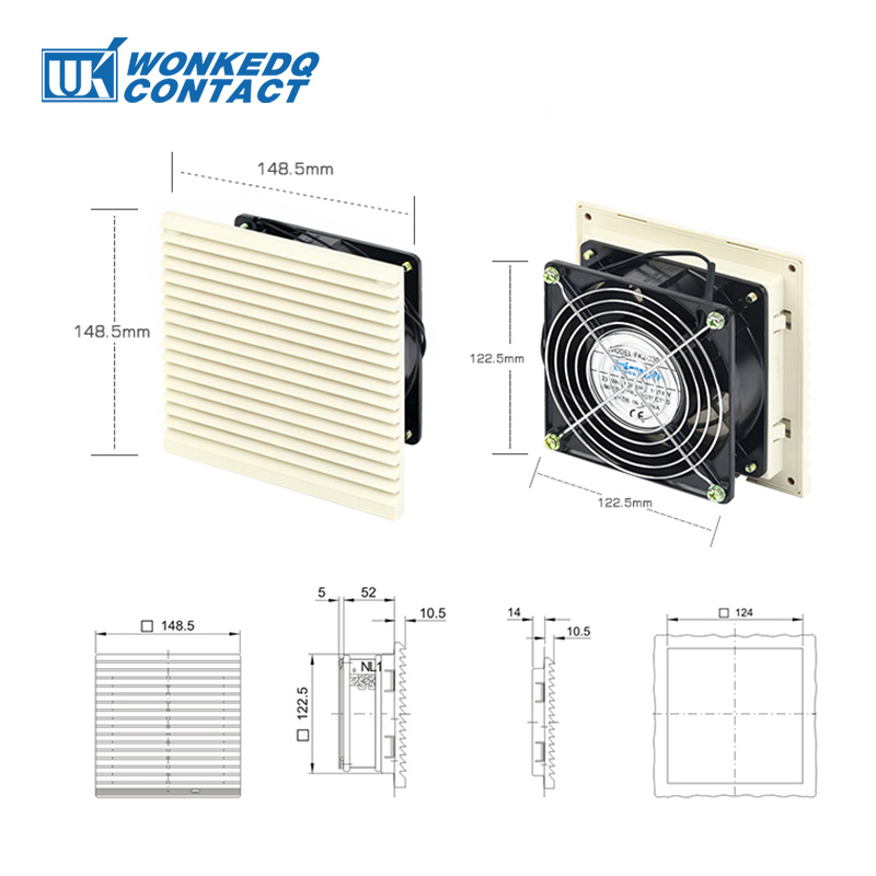 3322-230 двойной шарикоподшипник 120 мм комплект вытяжной вентиляции для электрического шкафа 220 В-240 В промышленный охладитель фильтр-вентилятор