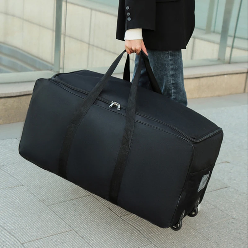 Unisex Universal ล้อกระเป๋าเดินทางขนาดใหญ่ Duffle ทนทาน Oxford Simple Multifunction กระเป๋าถือกระเป๋าเดินทาง XA573F