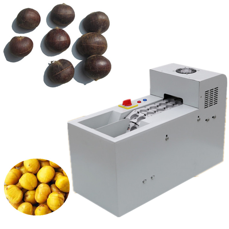 Profesional Listrik Chestnut Shell Mesin Pembuka Hazelnut Menggorok Mesin Double Chain Link Kacang Cutting Cutter