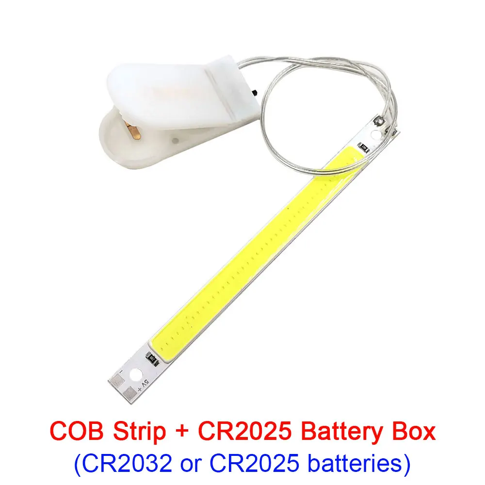 Dropshipping 3V 5V LED Licht Streifen COB Lampe 3,7 V Batterie USB Powered LED Chip Dekor Lichter Signal lampen Rot Blau Grün Weiß
