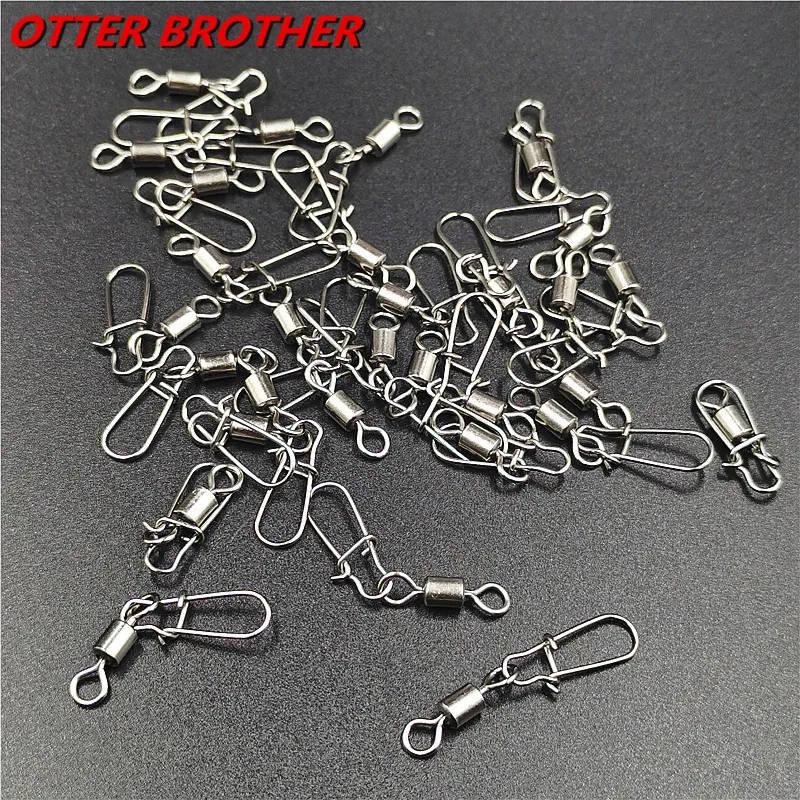 50 Cái/lốc 1 #-14 # Cá Chép Phụ Kiện Câu Cá Cổng Kết Nối Pin Mang Cán Xoay Thép Không Gỉ Ốp Fishhook Dụ xoay Giải Quyết