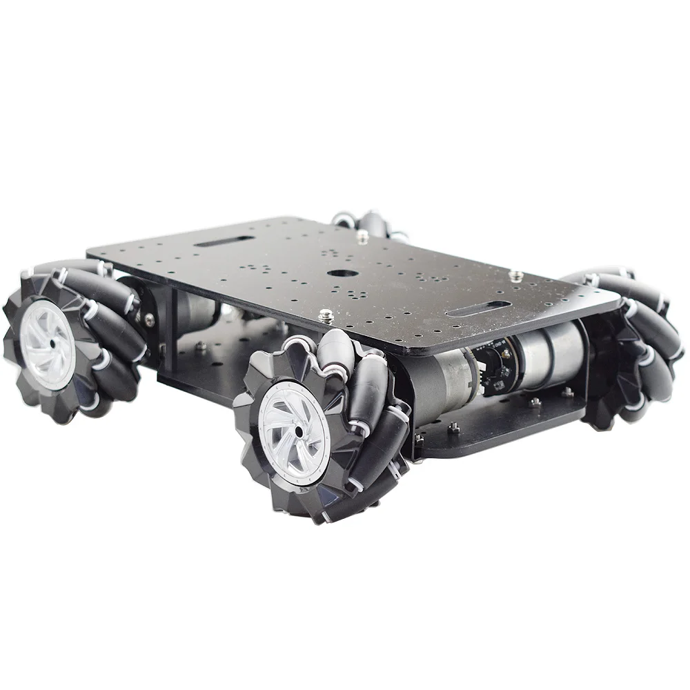Mới 5KG Tải Trọng Đôi Khung Xe Mecanum Bánh Xe Robot Xe Khung Xe Bộ Với 4 12V Bộ Mã Hóa Động Cơ Cho arduino Raspberry Pi Tự Làm Thân