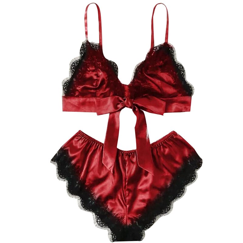 1 Set Unterwäsche Nachtwäsche Sets Lenceria Sling Bh Set Sexy Satin Dessous Sexy Perspektive Pyjamas