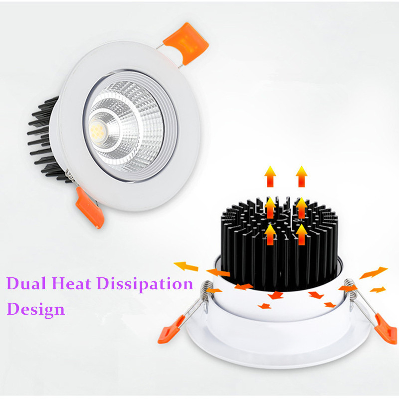 4 Loại Mờ Đèn LED Âm Trần Downlight 5W 7W 9W 12W 15W 18W COB LED đèn Ốp Trần Đèn Rọi AC110-220V Vòng Đèn LED Panel