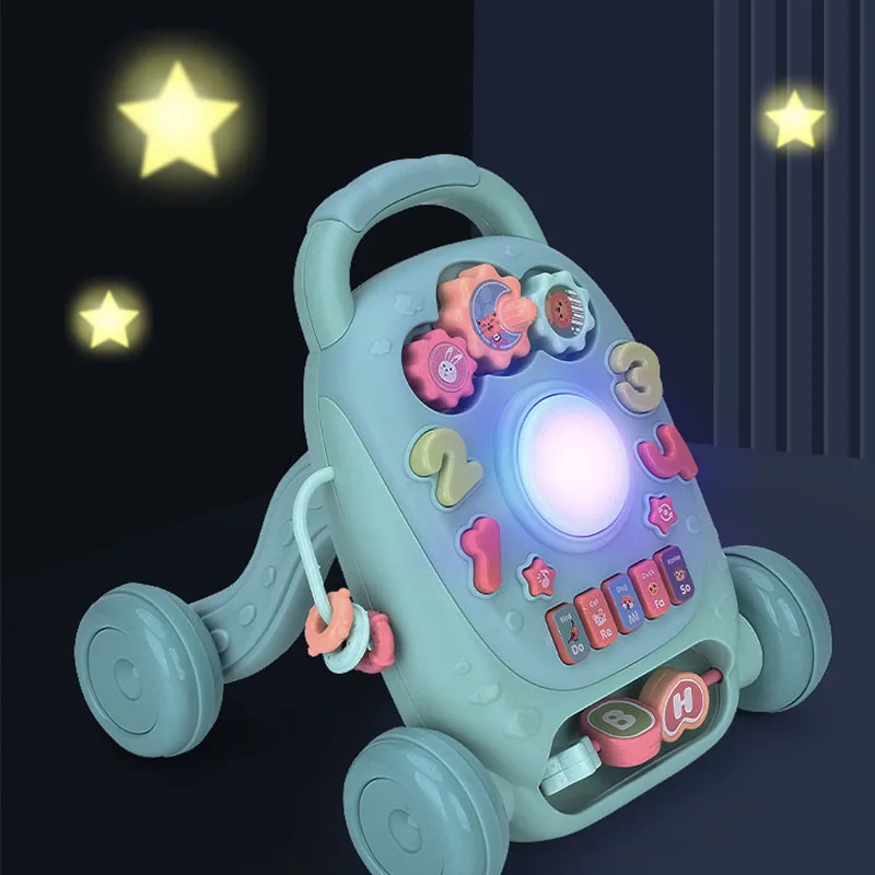 Mới Mini Đồ Chơi Xe Đẩy Đồ Đa Năng Tay Trống Nhạc Giáo Dục Song Ngữ Máy Âm Nhạc Xe Tập Đi Trẻ Em Đầu Học Tập Đồ Chơi Quà Tặng