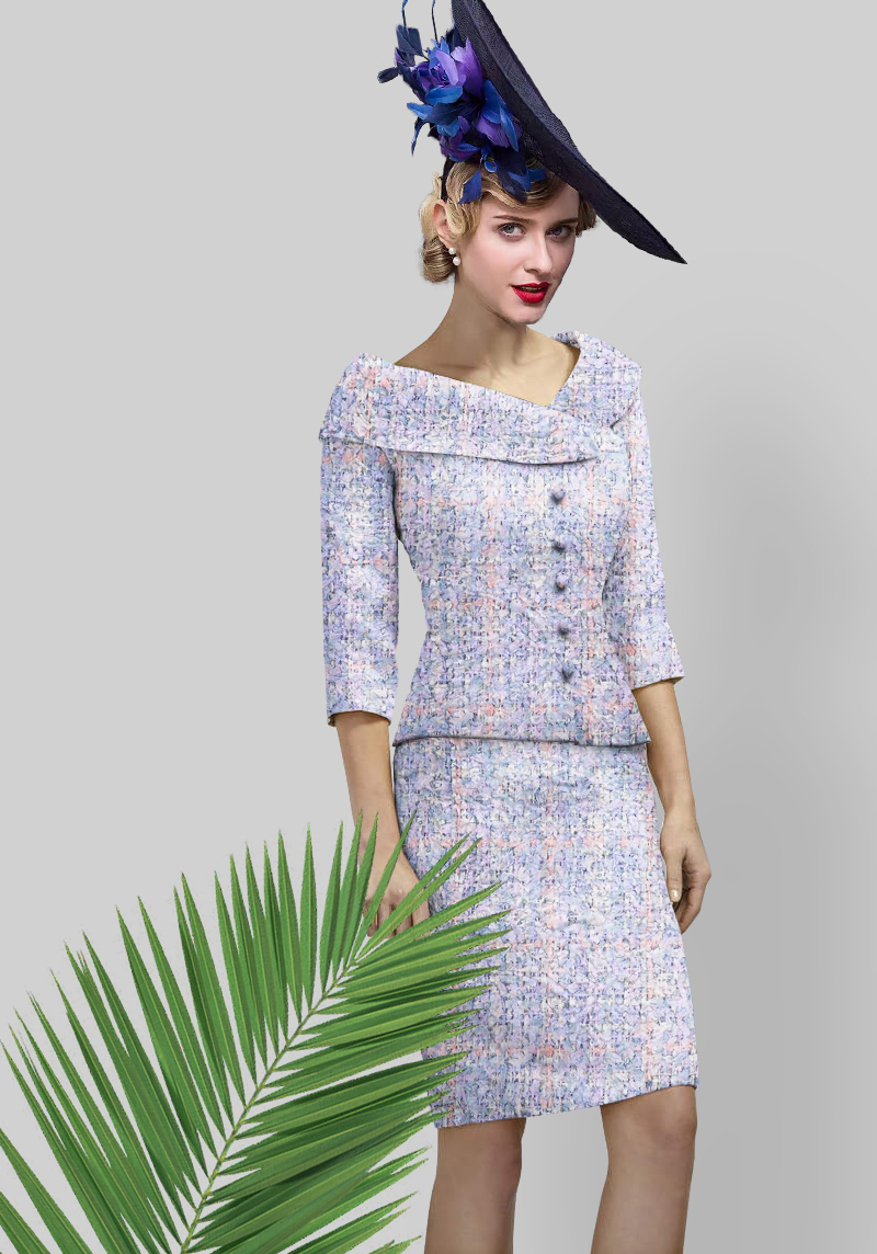 Tailor Shop แม่สำหรับงานแต่งงานแม่ของชุดเจ้าสาวสีเหลืองซีดผ้าเสื้อและกระโปรงของ Mother Bride ชุด