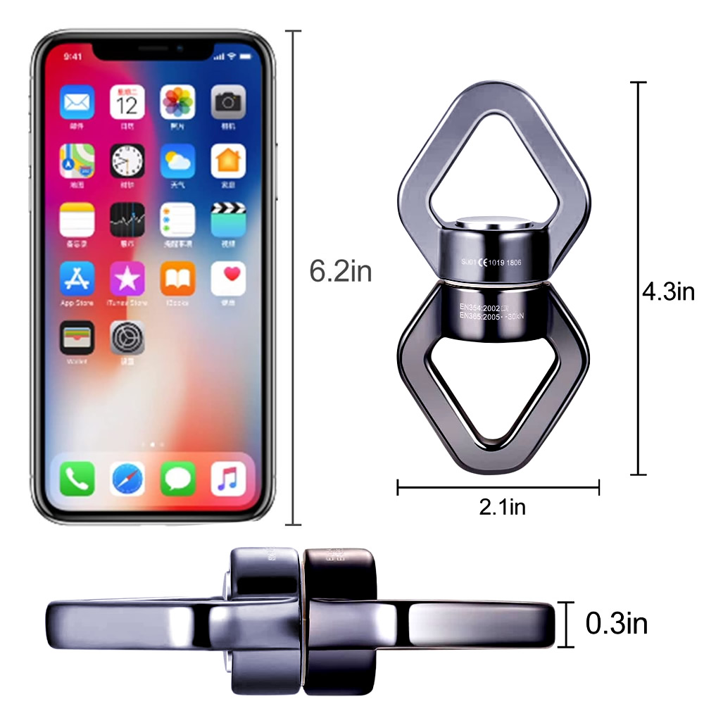 Accesorio colgante giratorio de 30 KN: gancho giratorio para silla columpio, silla colgante, hamacas y yoga aéreo