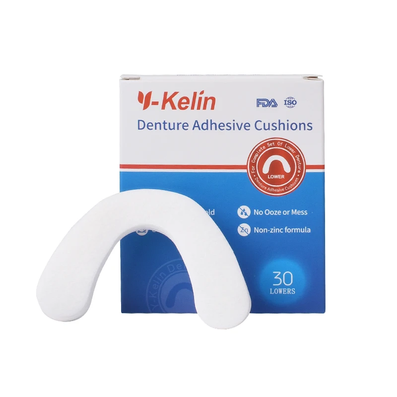 Y-Kelin Cuscino adesivo per protesi inferiore Striscia da 60 cuscinetti (confezione da 2)