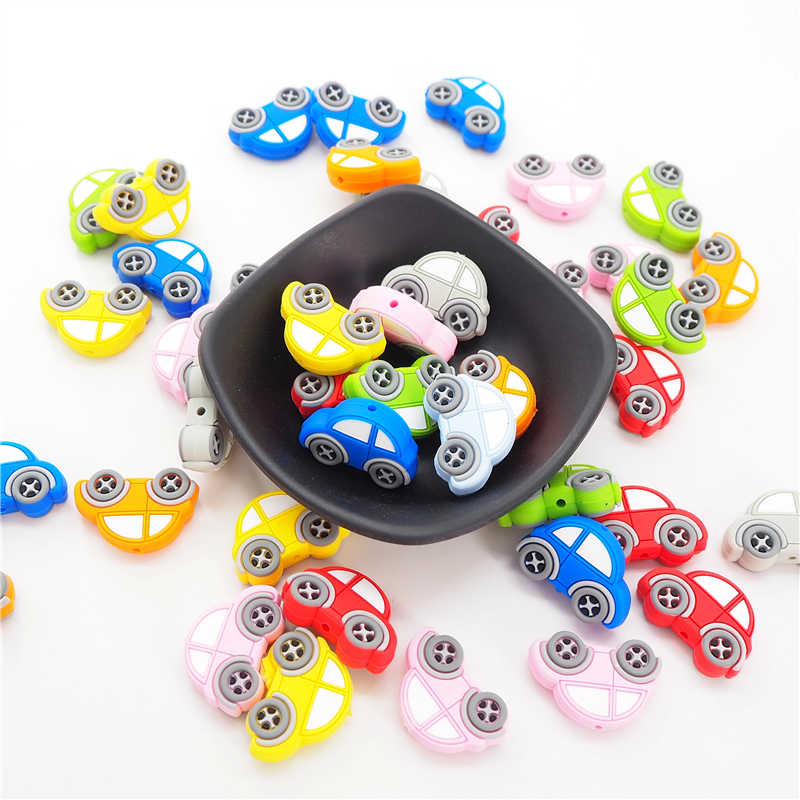 Chenkai-Cuentas de silicona para dentición de bebé, 10 piezas, sin BPA, para manualidades, chupete calmante, pulsera de lactancia, accesorios de Juguetes