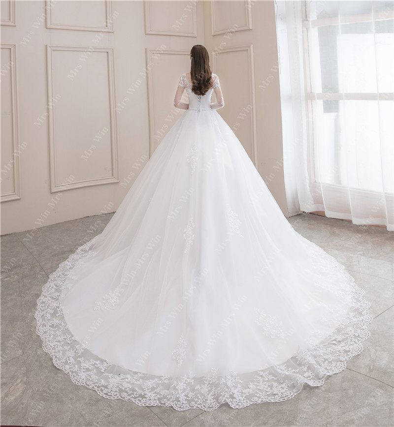 Robe de mariée à manches longues et col en V avec train, robe de Rhde luxe, robe de mariée sexy, mariage classique, tout ce que vous voulez, princesse, nouveau, 2023
