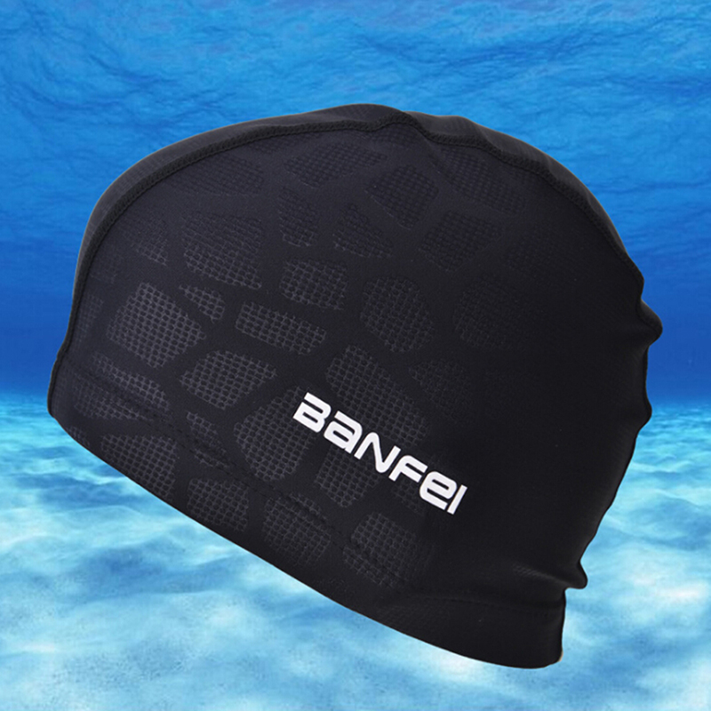 Gorro de natación deportivo para hombre y mujer, gorro elástico impermeable de tela PU para proteger las orejas, pelo largo, talla libre, novedad de 2021