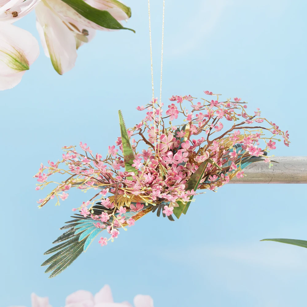 Piececool 3D Kim Loại Xếp Hình Xây Dựng Mô Hình Bộ Dụng Cụ-Feach Blossm Cần Trục DIY Ghép Hình Đồ Chơi, giáng Sinh Quà Tặng Sinh Nhật Cho Người Lớn Trẻ Em