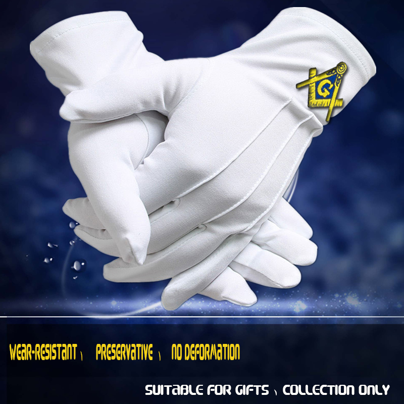 Party etiquette, gifts Freemasonry embroidered Regalia logo gloves