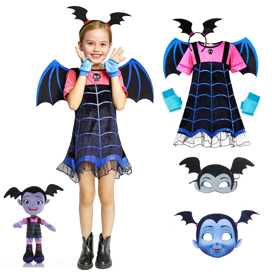 Disney Vampirina Cosplay Đầm Cô Gái Trẻ Em Công Chúa Đầm Giáng Sinh Hóa Trang Halloween Trẻ Em Carnival Đảng Cải Trang Thành Ma Cà Rồng