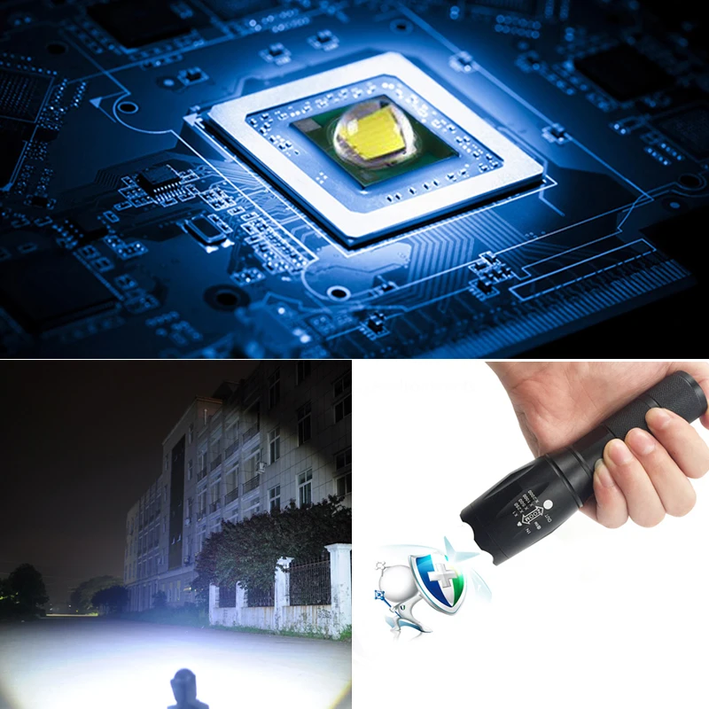 Litwod-linterna LED recargable XML T6, linterna potente con 5 modos de zoom, 5000 LM, batería 18650, para acampar al aire libre