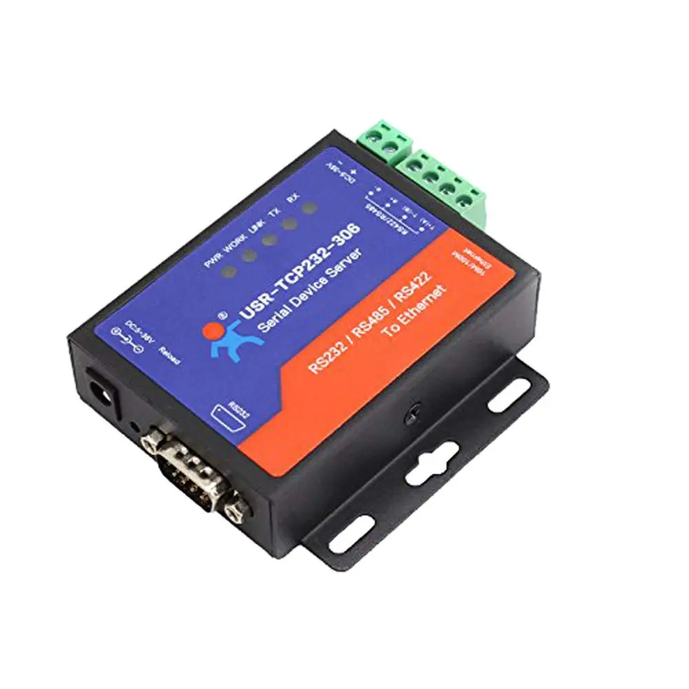 USR-TCP232-306 ตัวแปลงอนุกรมเป็นอีเธอร์เน็ต LAN Ethernet TCP/IP เป็น RS232 RS485