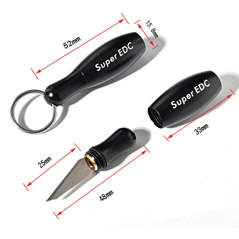 EDC MINI Di Động Viên Dao Cắt Bằng Đồng Mini Đa Năng Dụng Cụ Móc Khóa Mặt Dây Chuyền Dụng Cụ Nhỏ Bé Cắt