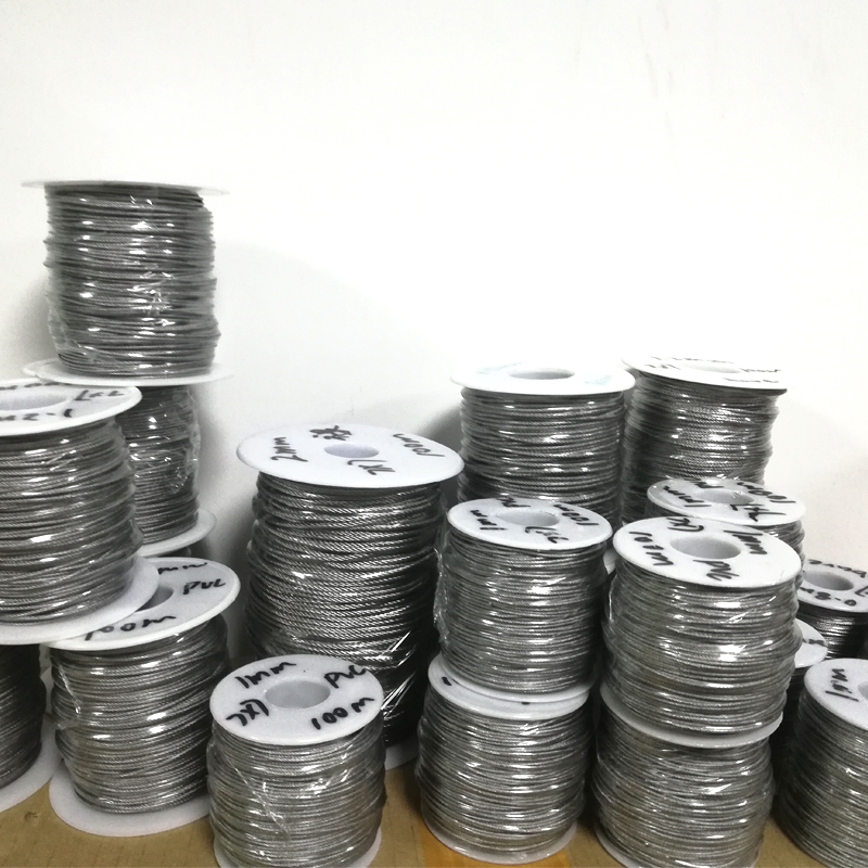 Câble Flexible en Acier Revêtu de PVC, Corde Transparente, 100 Mètres, 0.5/0.6/0.8/1/1.2/1.5/2mm, 304