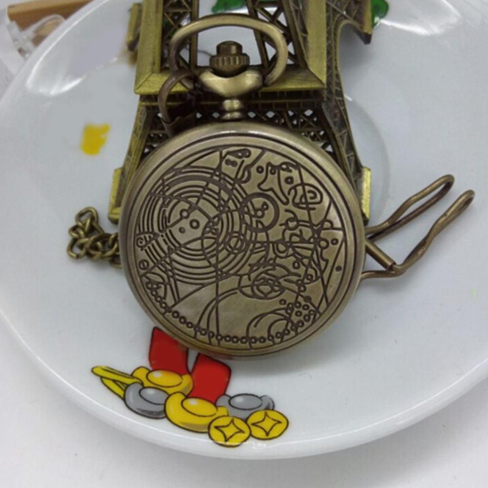 Мужские и женские кварцевые часы с подвеской на цепочке, с геометрическим рисунком