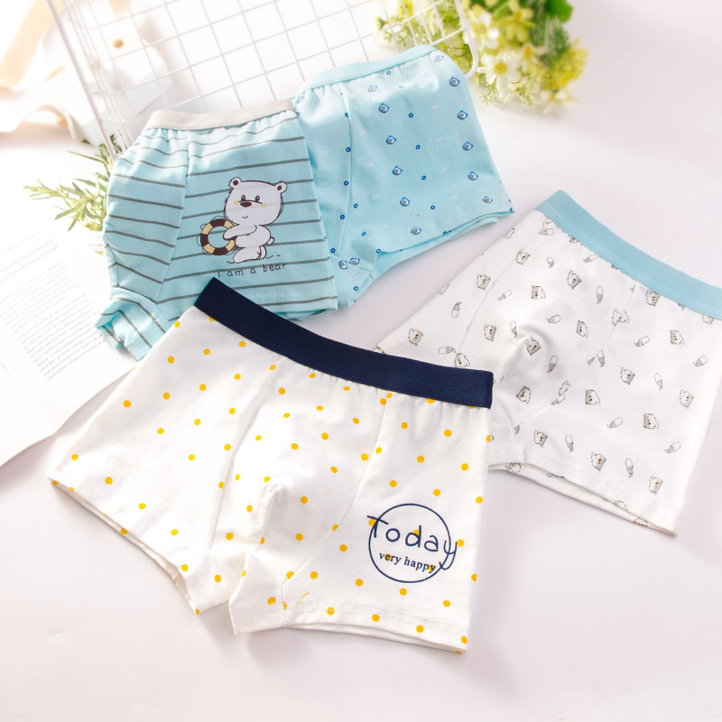 4 pz/lotto Ragazzi Boxer Slip Per Bambini Biancheria Intima di Cotone Baby Boy Mutande Adolescente Cartoon Stampa Morbida Per Bambini Mutandine 2-14T 2023 Nuovo