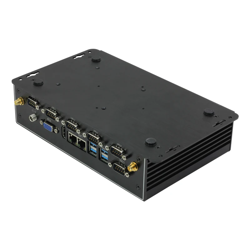 Quạt Không Cánh Công Nghiệp Máy Tính Mini PC Intel Core I7 4500U I5 4200U I3 4005U Windows 10 2 * DDR3L 2 * LAN phát WiFi 4G LTE 6 * RS232 COM 6 * USB HDMI VGA