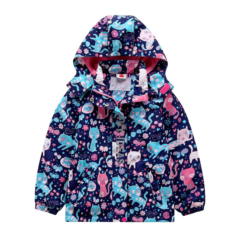Jaket Anak Anak Musim Semi Musim Gugur Baru Jaket Tahan Air Tahan Angin Bayi Perempuan Mantel Reflektif Jaket Bulu Kutub Bagian Dalam Dua Dek