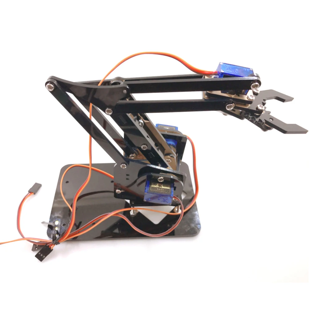 ที่ถูกที่สุด4 DOF อะคริลิคแขนหุ่นยนต์สำหรับ Arduino หุ่นยนต์ Gripper Claw SG90เซอร์โวสำหรับ Rasbperry Pi โครงการ DIY STEM ของเล่น