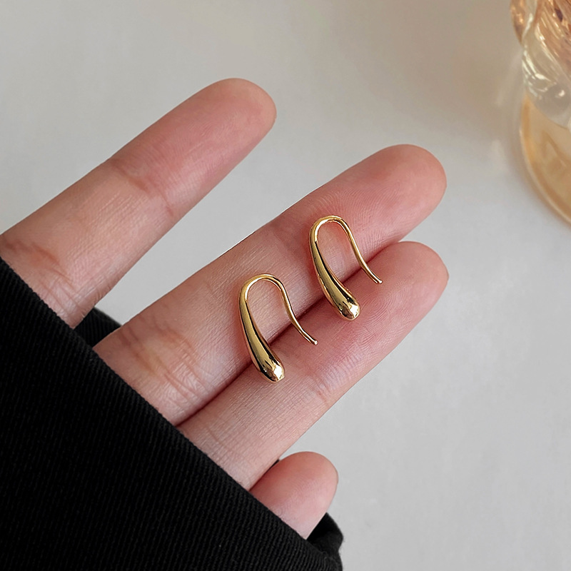 Pendientes con forma de gota de agua de Plata de Ley 925 para mujer, temperamento Simple, joyería Retro Ins, regalos de fiesta de cumpleaños