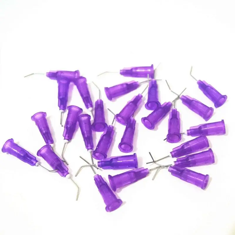 10 Chiếc 1 "Thép Không Gỉ 45 Độ Khuỷu Tay Pha Chế Kim Với Cùn Đầu, từ 14G Đến 27G