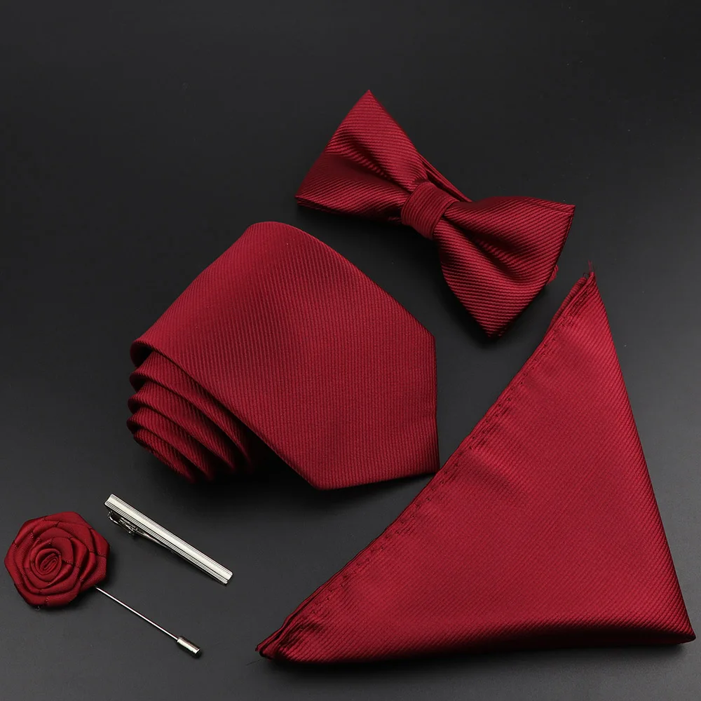 Mới Chắc Chắn Lụa Màu Sắc Áo Buộc Bộ Polyester Dạ Nỉ Dệt Áo Khoác Đính Nơ Bowtie Phù Hợp Với Vintage Màu Xanh Đỏ Dành Cho Chú Rể Kinh Doanh Cưới đảng