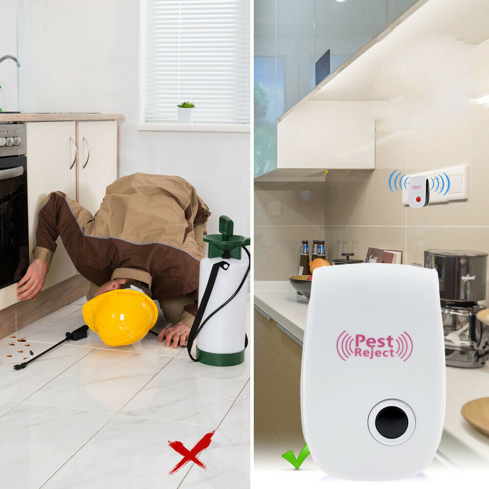Repelente de plagas ultrasónico eléctrico, Control de roedores antimosquitos, insectos en interiores, cucarachas, Exterminador de insectos, enchufe de la UE/EE. UU./Reino Unido
