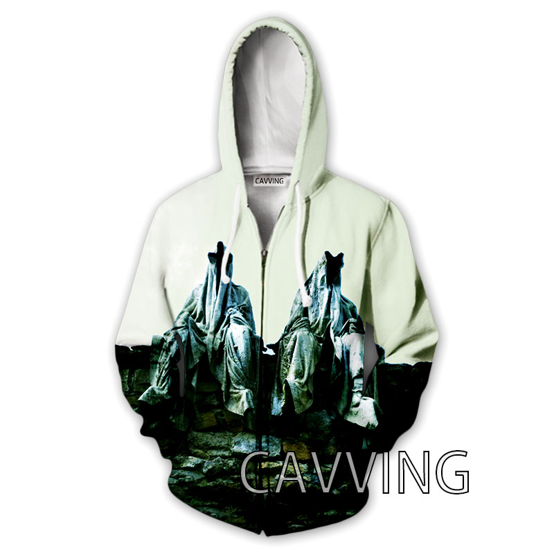 CAVVING Sweter Bertudung Ritsleting Band Panggil Cetak 3D Sweter Bertudung Harajuku Kaus Hip Hop untuk Pria/Wanita