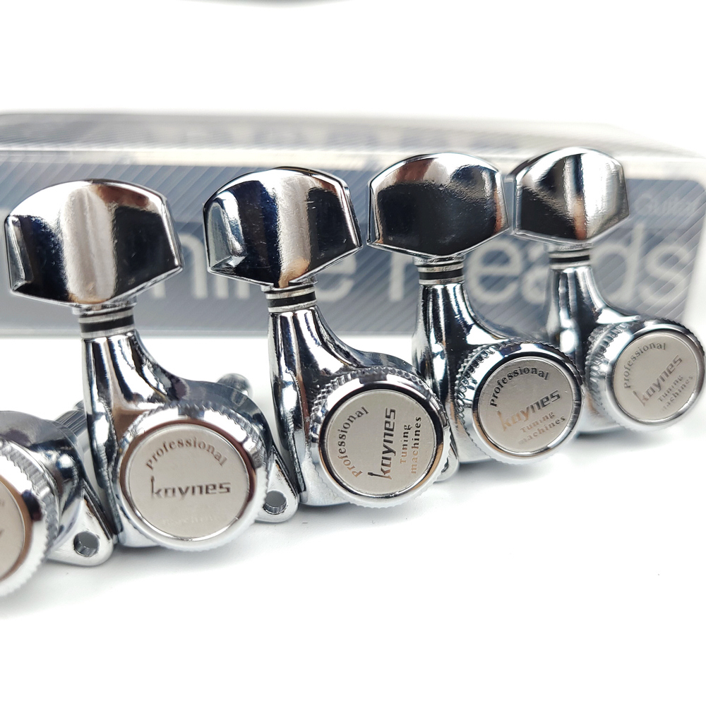 Afinadores de bloqueo de guitarra eléctrica, clavijas de afinación de cuerda, cromadas, plateadas, hechas en Corea, 1 Juego