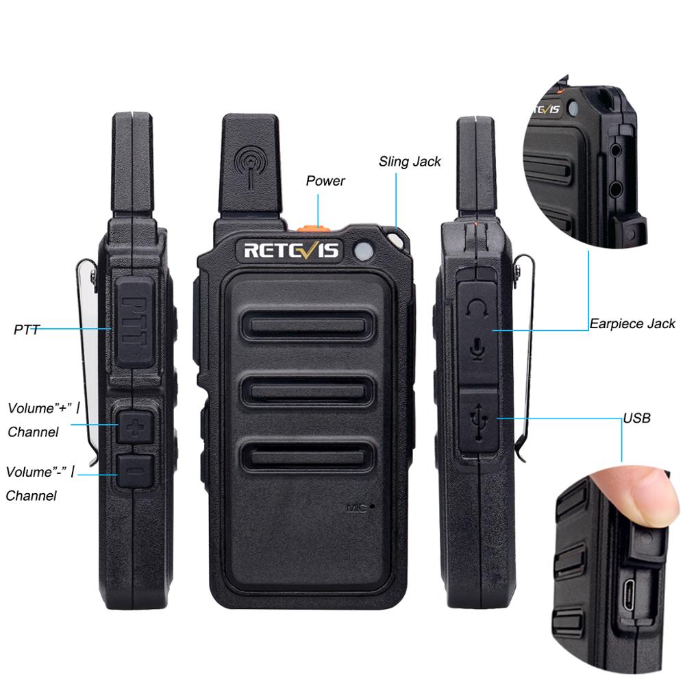 Retevis RT619/RT19 Walkie Talkie FRS PMR 446 2PCS PTT Zwei Weg Radio Transceiver Tragbare Radio Comunicador Walkie-talkies