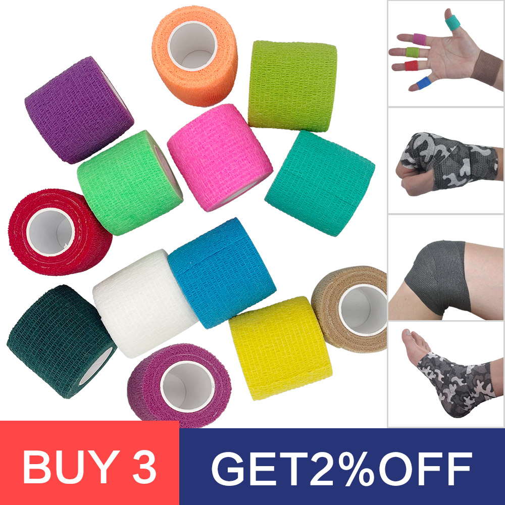 Vendaje elástico autoadhesivo deportivo colorido de 4,8 m, cinta Elastoplast para rodilleras, almohadillas de soporte para dedo, tobillo, palma y hombro