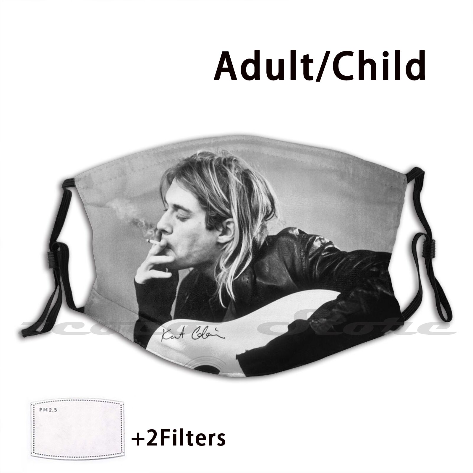 Bb kurt máscara adulto criança lavável pm2.5 filtro logotipo criatividade kurt nevermind no útero lixívia grunge seattle grunge