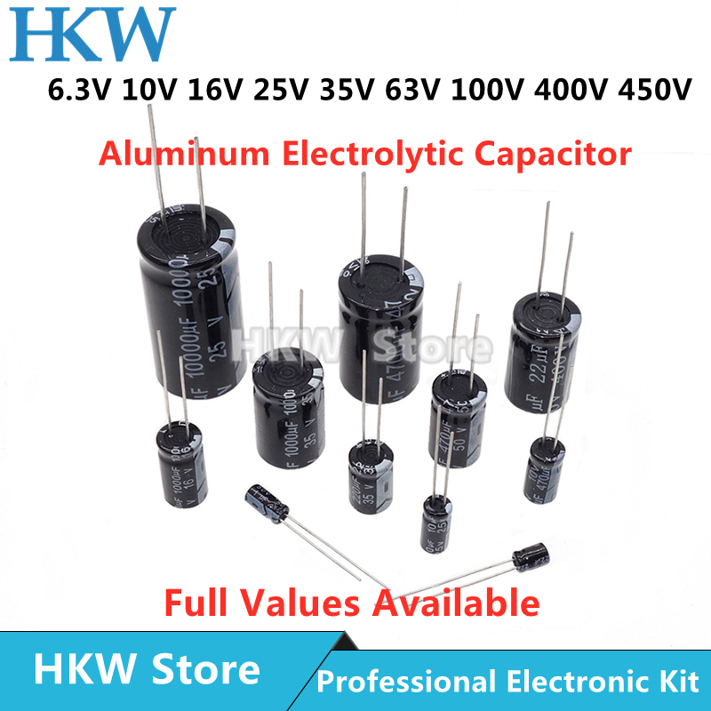 Condensador electrolítico de aluminio 10V 16V 25V 35V 50V 63V 100V 200V 250V 400V 20% 100UF 470UF 680UF 1000UF 1500UF 2200UF 3300UF