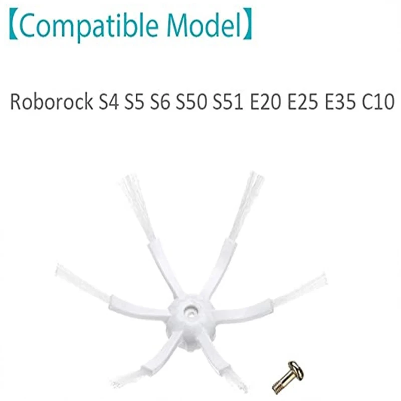 6-Cánh Tay Mặt Bàn Chải Thay Thế Một Phần Cho Xiaomi Roborock S5 S50 S51 S55 S5 Max S6 MaxV S6 Nguyên Chất s7 Robot Hút Bụi Phụ Kiện