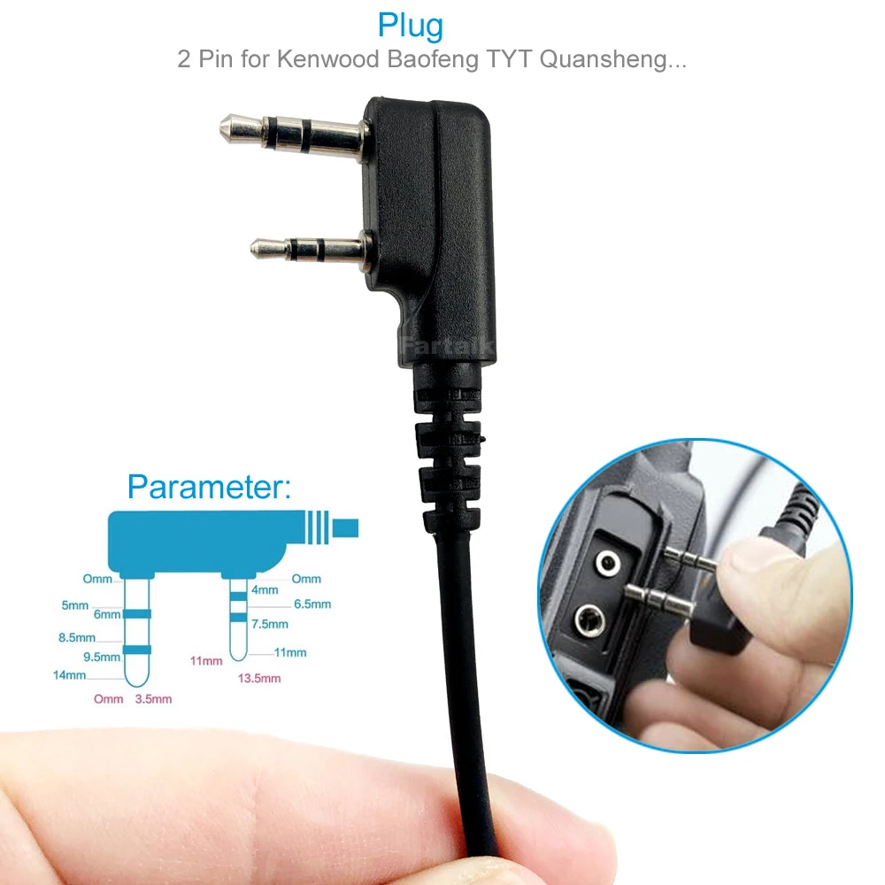 VOX-auriculares con micrófono para walkie-talkie, cascos con micrófono para Baofeng UV-5r, BF-888S, UV-10R, BF-X3, UV5R, DM-5R, UV-S9, MD-380 Plus, TYT, DM-8HX, MD-390