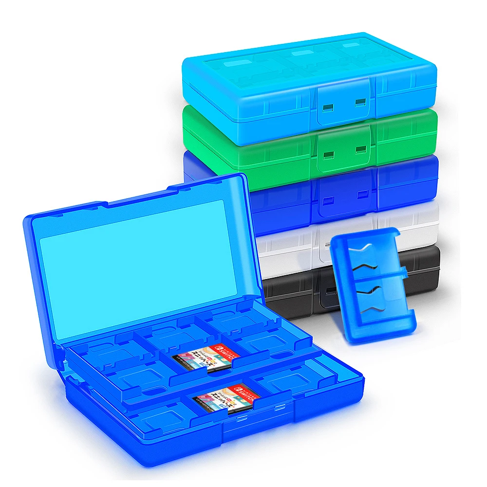 Con logotipo 24 en 1 funda rígida para tarjetas de juego para Nintendo Switch Oled caja de almacenamiento portátil Ns Lite funda protectora accesorios de viaje
