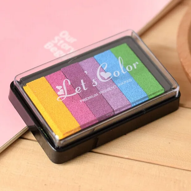 6 Màu An Toàn Mực Không Độc Hại Miếng Lót Sáng Tạo Cầu Vồng Inkpad Cao Su Tem Dầu Dựa Trẻ Em In Hình Ngón Tay tự Làm Nghệ Thuật Trẻ Em Quà Tặng