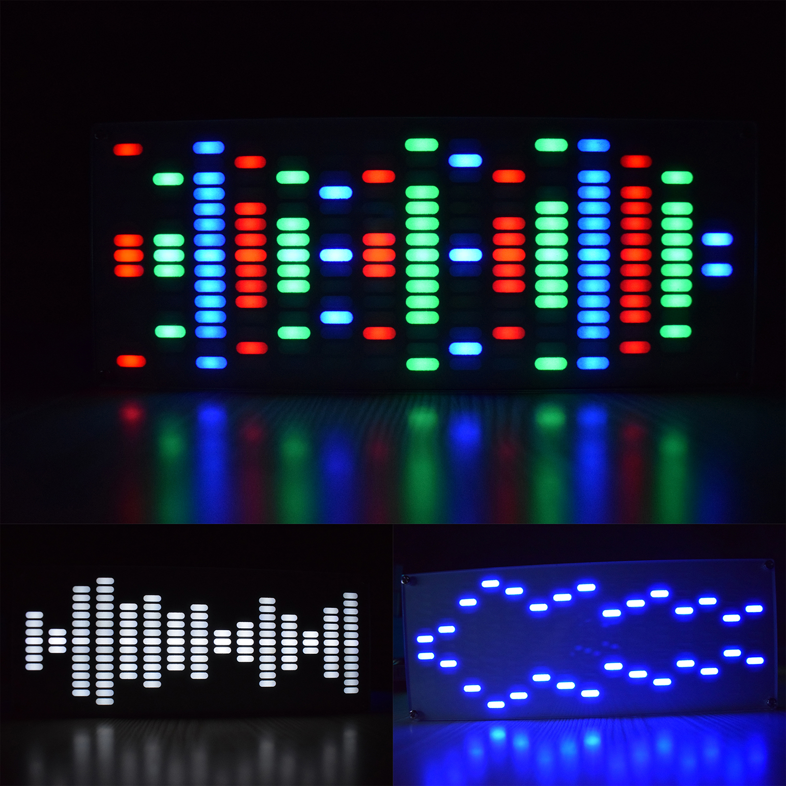 Ecualizador Digital LED de gran tamaño con tecla táctil, 225 segmentos, espectro de música, ondas de sonido, Kit electrónico, bricolaje