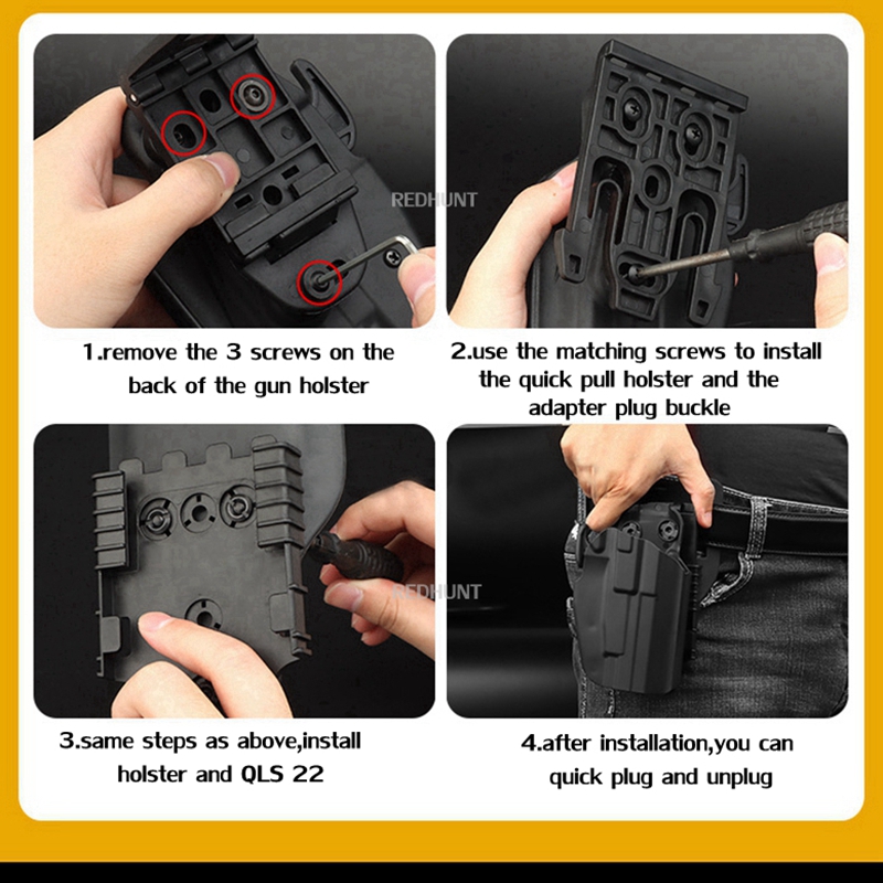 Hunting Thigh Holster Accessories Tactical Holster Adapter Quick Locking System Kit QLS 22 22 19 Polymer Gun Accessories