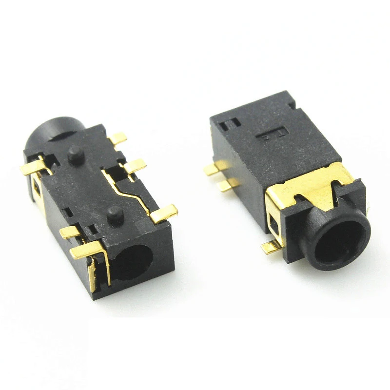 10PCS/LOT 3.5 MM Headphone Socket Audio Socket PJ-342 Surface Mounted 6 Feet Double Track Gold Plated PJ342
