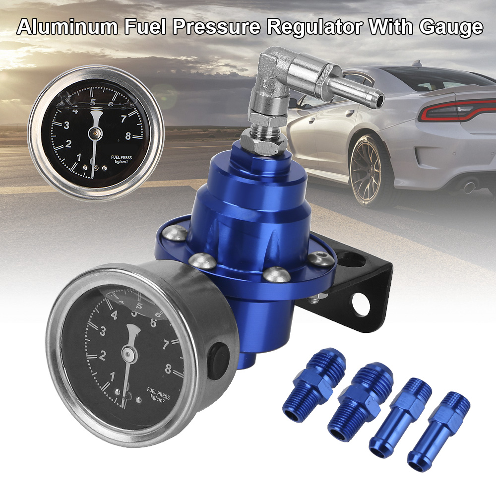 Ajustável Regulador De Pressão De Combustível Acessórios Do Carro Veículo Refitting combustível Supercharger Alumínio Universal com Kit Gauge