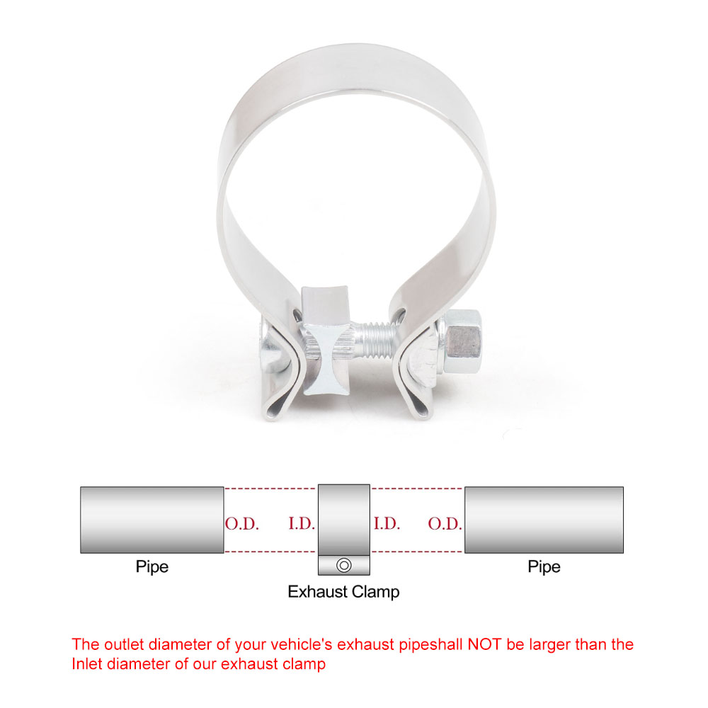2.0 "2.25" 2.5" 2.75" 3.0" 304 ステンレス鋼 Accuseal クランプバットジョイントナローバンド排気シールクランプ排気スリーブ