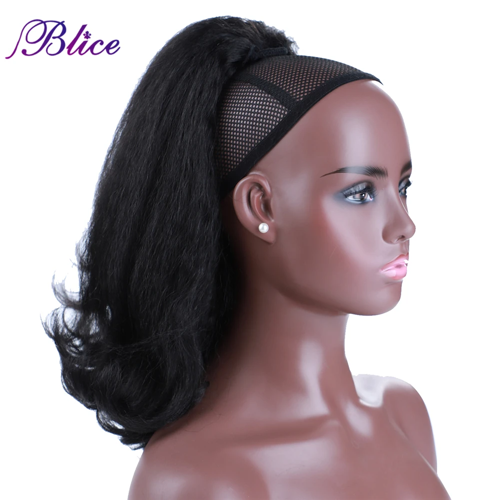 Blice Đuôi Ngựa Phần Mở Rộng Dây Rút Đồ Kẹp Tóc Tổng Hợp Kinky Tóc Thẳng Với 2 Lược Cong Vênh Đuôi Ngựa Dành Cho Nữ