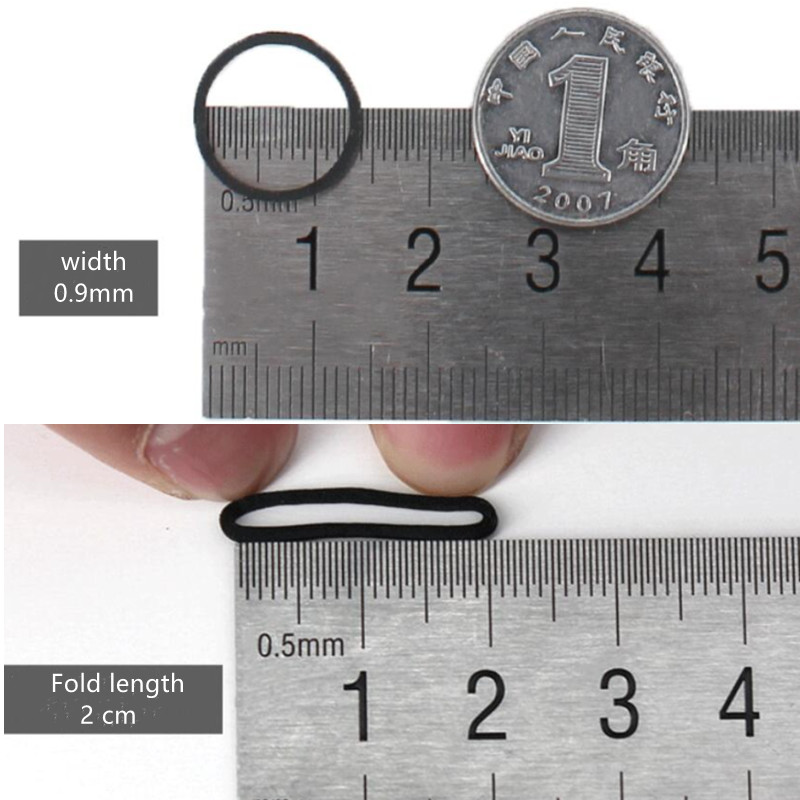 ミニゴムバンド黒弾性ヘアバンドソフトヘアゴムネクタイバンド事務用品学校ホーム 0.6*0.9