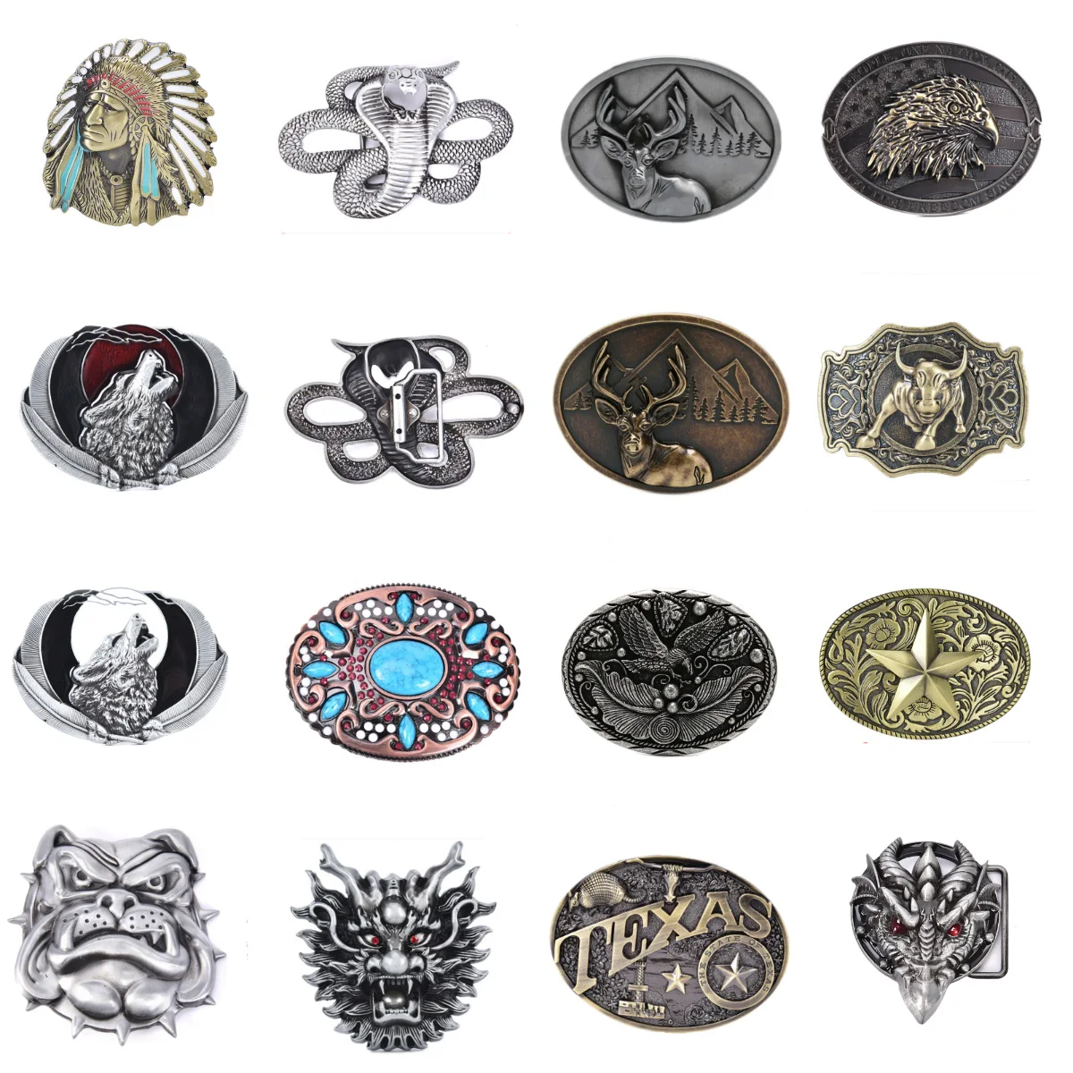Fivelas de cinto de metal legal para homens e mulheres, Eagle Star Buckle, moda ocidental unissex, cowboys, cowgirls, fivela paracord, luxo, 1pc